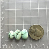Small Faint Blue Oval Sand Hill Turquoise, Set of 3 Dimensions