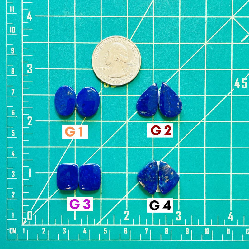 4. Small Freeform Lapis Lazuli, Set of 2 - 006724