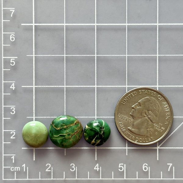 Small Sea Green Mixed Mixed Turquoise, Set of 3 Dimensions