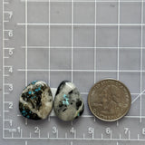 Large Sky Blue Mixed Blue Moon Turquoise, Set of 2 Dimensions