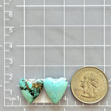 Medium Sky Blue Heart Yungai Turquoise, Set of 2 Dimensions