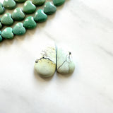 Small Light Yellow Teardrop Crescent Lake Variscite, Set of 2 Background