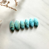 Small Sky Blue Oval Carico Lake Turquoise, Set of 6 Background