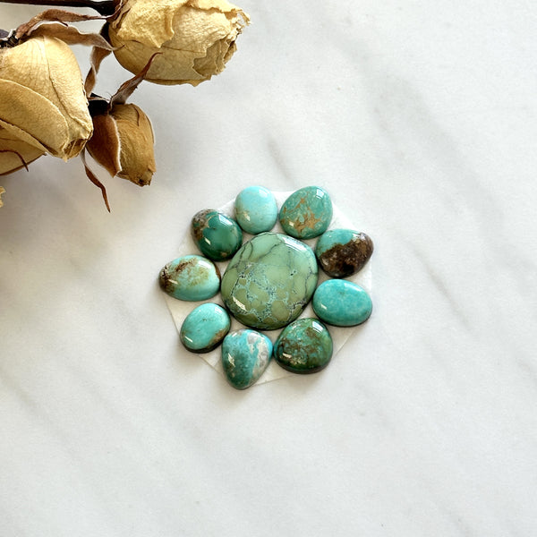 Small Mixed Mixed Mixed Turquoise, Set of 10 Background