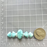 Small Faint Blue Mixed Sand Hill Turquoise, Set of 5 Dimensions