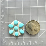 Small Sky Blue Mixed Kingman Turquoise, Set of 7 Dimensions