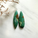 Large Deep Green Mixed Crescent Lake Variscite, Set of 2 Background