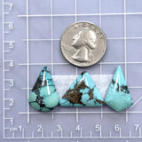 Medium Sky Blue Mixed Yungai Turquoise, Set of 3 Dimensions