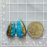 Large Ocean Blue Teardrop Ithaca Peak Turquoise, Set of 2 Dimensions