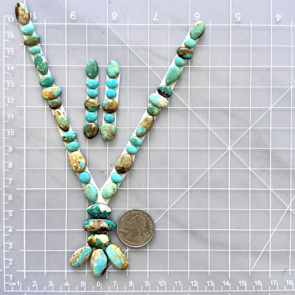 Small Mixed Mixed Royston Turquoise, Set of 46 Dimensions