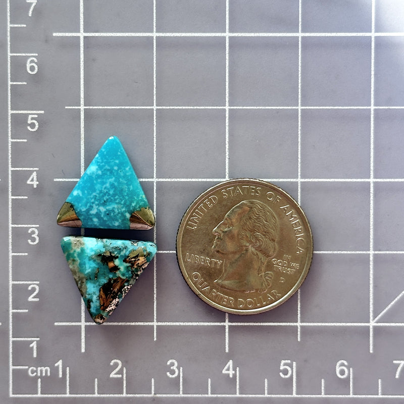Small Ocean Blue Triangle Ithaca Peak Turquoise, Set of 2 Dimensions