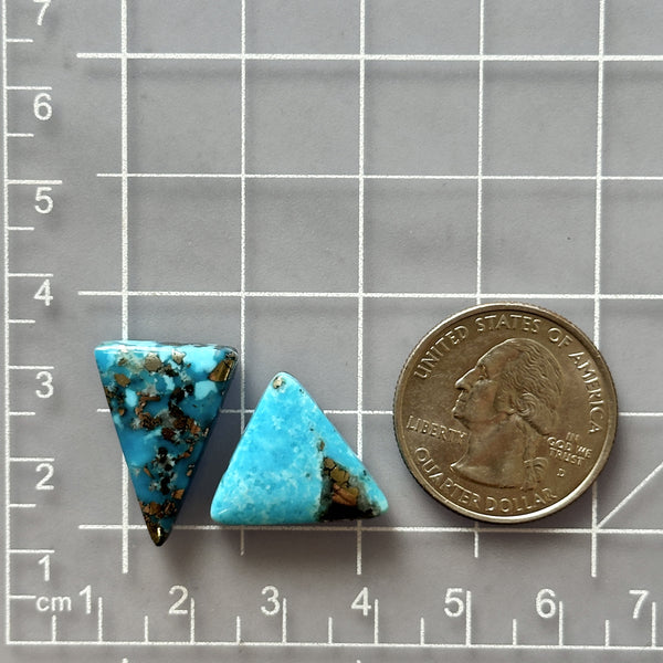 Medium Sky Blue Triangle Ithaca Peak Turquoise, Set of 2 Dimensions