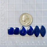 Small Deep Blue Mixed Lapis Lazuli, Set of 6 Dimensions