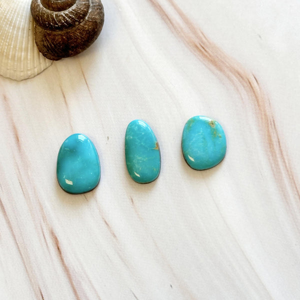 Medium Ocean Blue Freeform Kingman Turquoise, Set of 3 Background