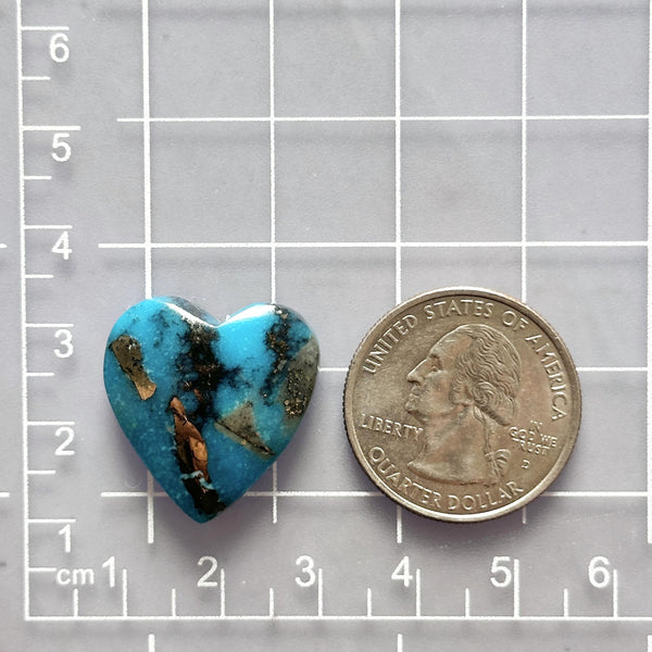 Large Sky Blue Heart Ithaca Peak Turquoise Dimensions