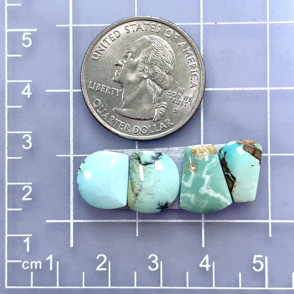 Small Sky Blue Mixed Mixed Turquoise, Set of 4 Dimensions