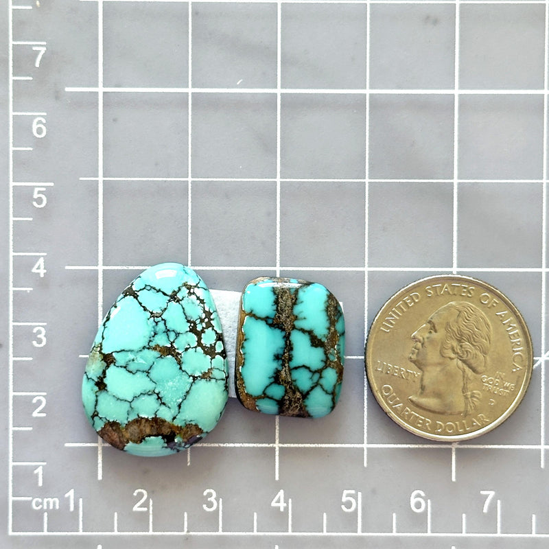 Large Sky Blue Mixed Number 8 Turquoise, Set of 2 Dimensions