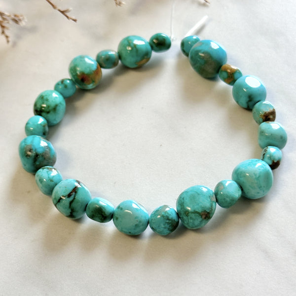 Small Sky Blue Nugget Beads Fox Turquoise Dimensions