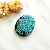 Large Sky Blue Oval Yungai Turquoise Background