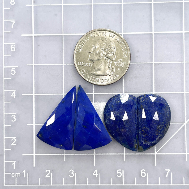 Large Deep Blue Mixed Lapis Lazuli, Set of 4 Dimensions