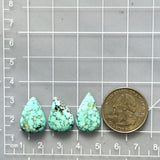 Medium Sky Blue Teardrop Namtso Lake Turquoise, Set of 3 Dimensions