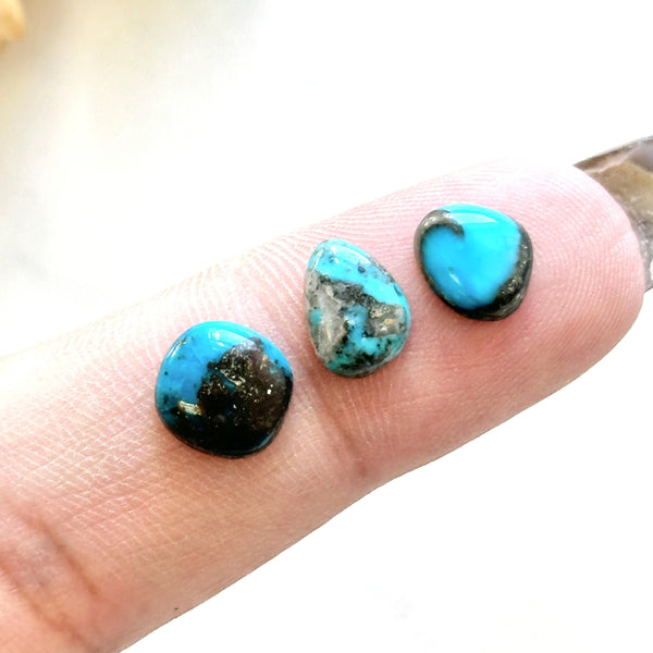 Small Sky Blue Mixed Kingman Turquoise, Set of 3 Background