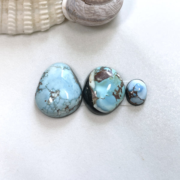 Small Sky Blue Freeform Golden Hills Turquoise, Set of 3 Background