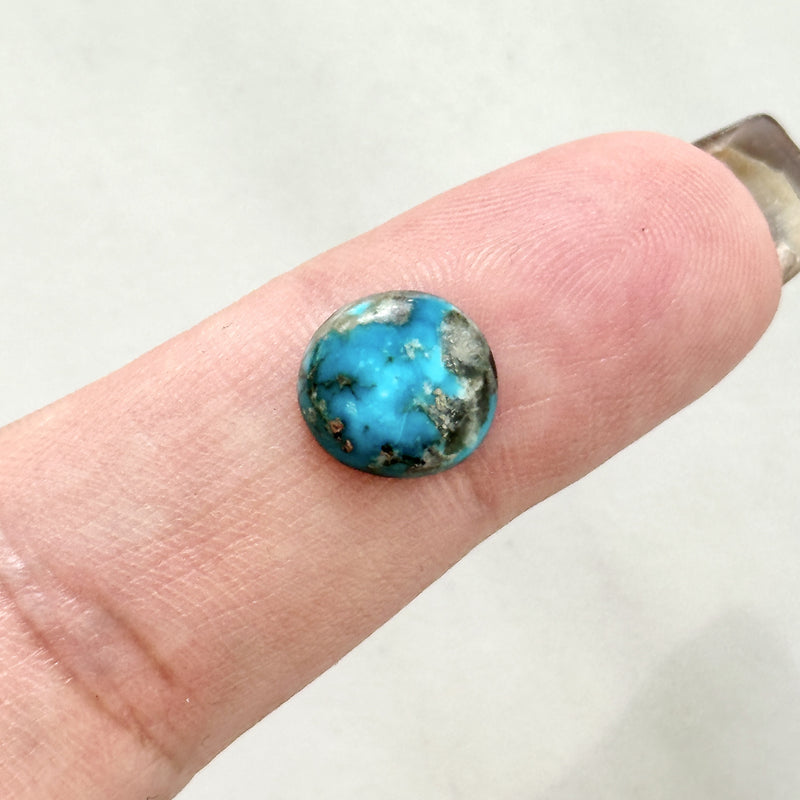 Small Sky Blue Round Bisbee Turquoise Background