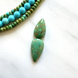 Medium Bamboo Green Teardrop Royston Turquoise, Set of 2 Background