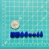 Medium Deep Blue Mixed Lapis Lazuli, Set of 8 Dimensions