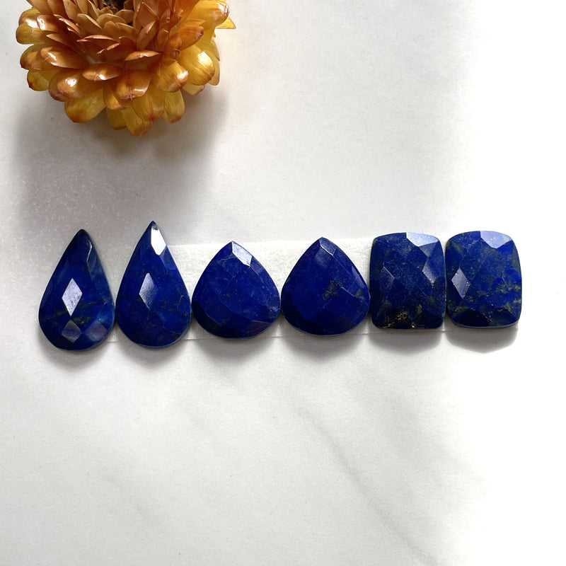 Small Deep Blue Mixed Lapis Lazuli, Set of 6 Background