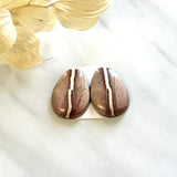 Large Red Teardrop White Buffalo Dolomite, Set of 2 Background