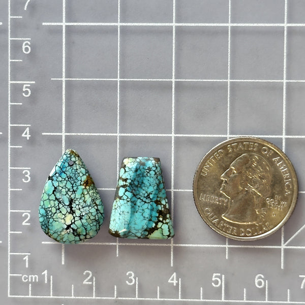 Large Sky Blue Mixed Yungai Turquoise, Set of 2 Dimensions