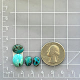Small Mixed Mixed Carico Lake Turquoise, Set of 4 Dimensions