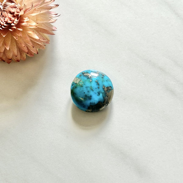 Large Sky Blue Round Ithaca Peak Turquoise Background