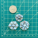 Small Sky Blue Mixed Golden Hills Turquoise, Set of 23 Dimensions