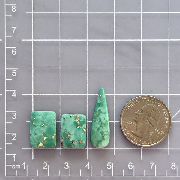 Medium Mint Green Mixed Namtso Lake Turquoise, Set of 3 Dimensions