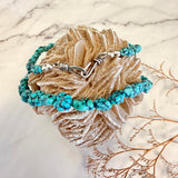 Natural Spider Web Yungai Turquoise Nugget Necklace 19 Inches