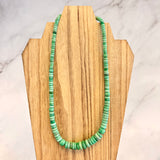 Natural Lucid Turquoise Rondelle Bead Necklace 18 Inches