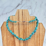 Natural Spider Web Yungai Turquoise Nugget Necklace 20 Inches