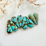Large Sky Blue Teardrop Number 8 Turquoise, Set of 8