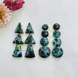 Small Deep Blue Mixed Yungai Turquoise, Set of 14 Background