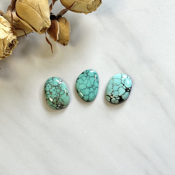 Medium Sky Blue Freeform Treasure Mountain Turquoise, Set of 3 Background