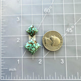 Medium Mint Green Diamond Namtso Lake Turquoise, Set of 2 Dimensions