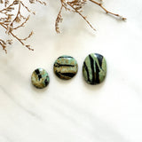 Small Sea Green Mixed Crescent Lake Variscite, Set of 3 Background