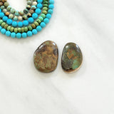 Large Earth Brown Freeform Royston Turquoise, Set of 2 Background