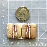 Large Red Cushion White Buffalo Dolomite, Set of 2 Dimensions