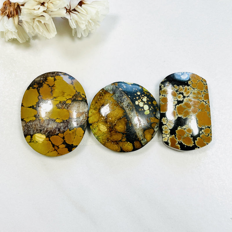 Medium Earth Brown Mixed Treasure Mountain Turquoise, Set of 3 Background