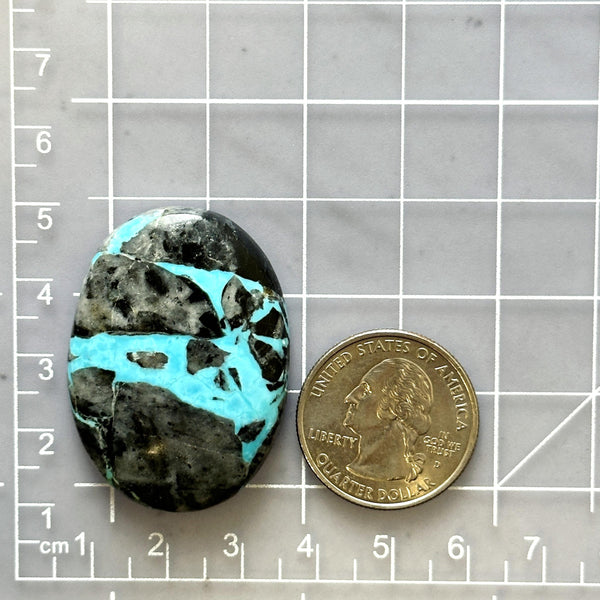 Large Sky Blue Oval Blue Moon Turquoise Dimensions