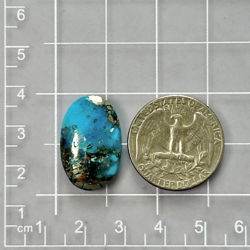 Large Sky Blue Oval Ithaca Peak Turquoise Dimensions
